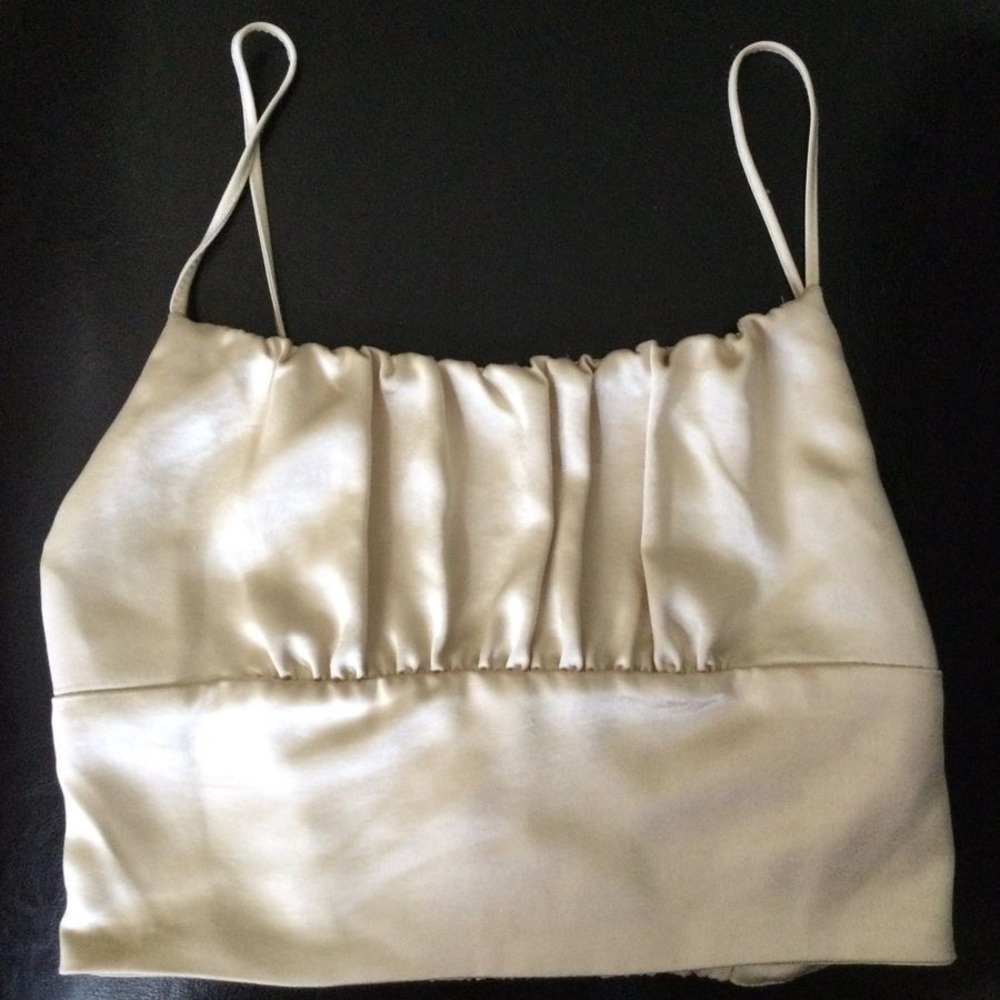 Zara satin cropped top
